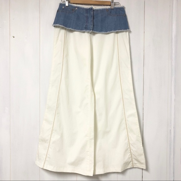 United Colors of Beneton Wide Leg Pants w Denim - Picture 1 of 8